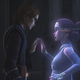 Anakin sneaks a moment away with Padmé, across the stars.